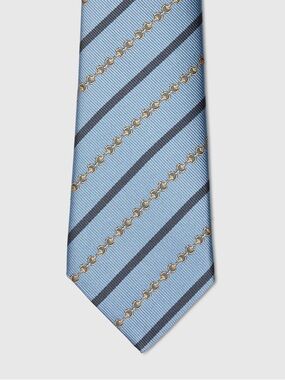🔥🔥🔥 GUCCI Diagonal Horsebit silk jacquard tie